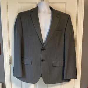 Grey Haggar tailored fit two piece travel performance suit 46 jacket 38/29 pants